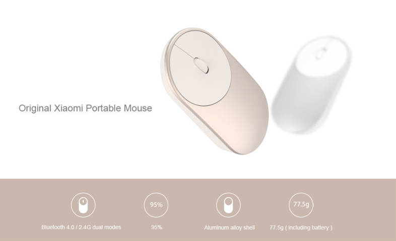 Original Xiaomi Portable Mouse with Bluetooth 4.0 / 2.4G Dual Mode