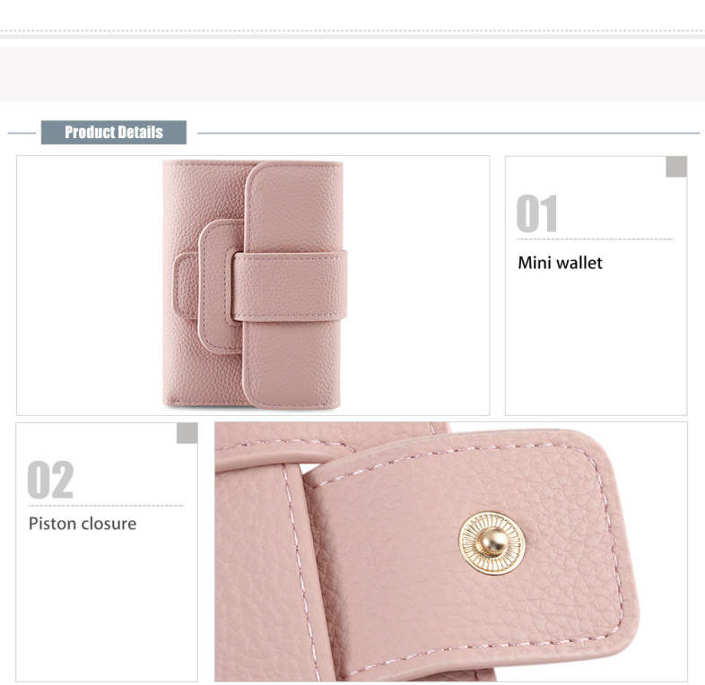 Brief PU Leather Piston Women Mini Wallet