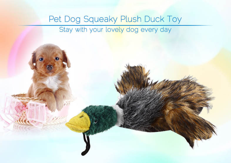 URBAN PAWS Cute Pet Dog Squeaky Plush Duck Toy Chew Squeaker