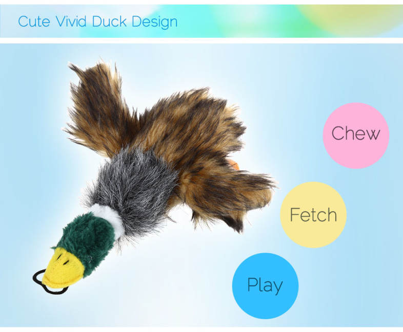 URBAN PAWS Cute Pet Dog Squeaky Plush Duck Toy Chew Squeaker