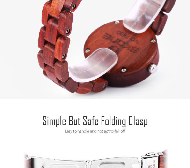 SKONE 7400 Women Quartz Watch Wooden Case Luminous Slender Band 3ATM Wristwatch