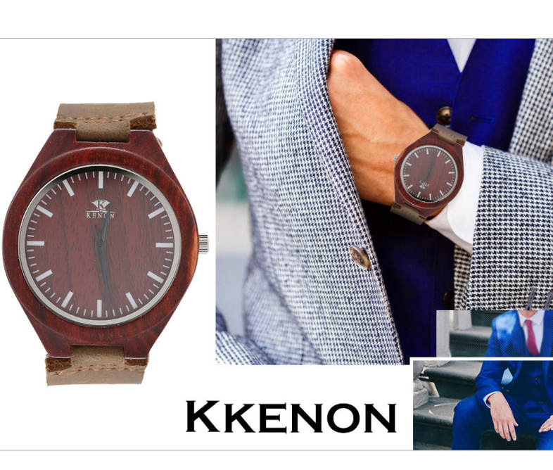 K KENON KWWT - 103 Male Quartz Watch Wooden Case Japan Movt Wristwatch K KENON KWWT - 103 Male Quartz Watch Wooden Case Japan Movt Wristwatch