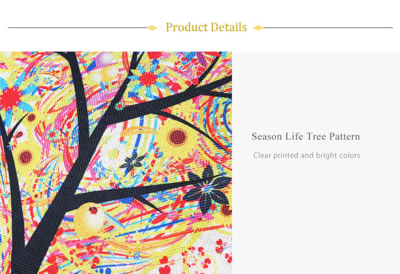 45 x 45CM Season Life Tree Cushion Cover Cotton Linen Pillow Case Home Decor