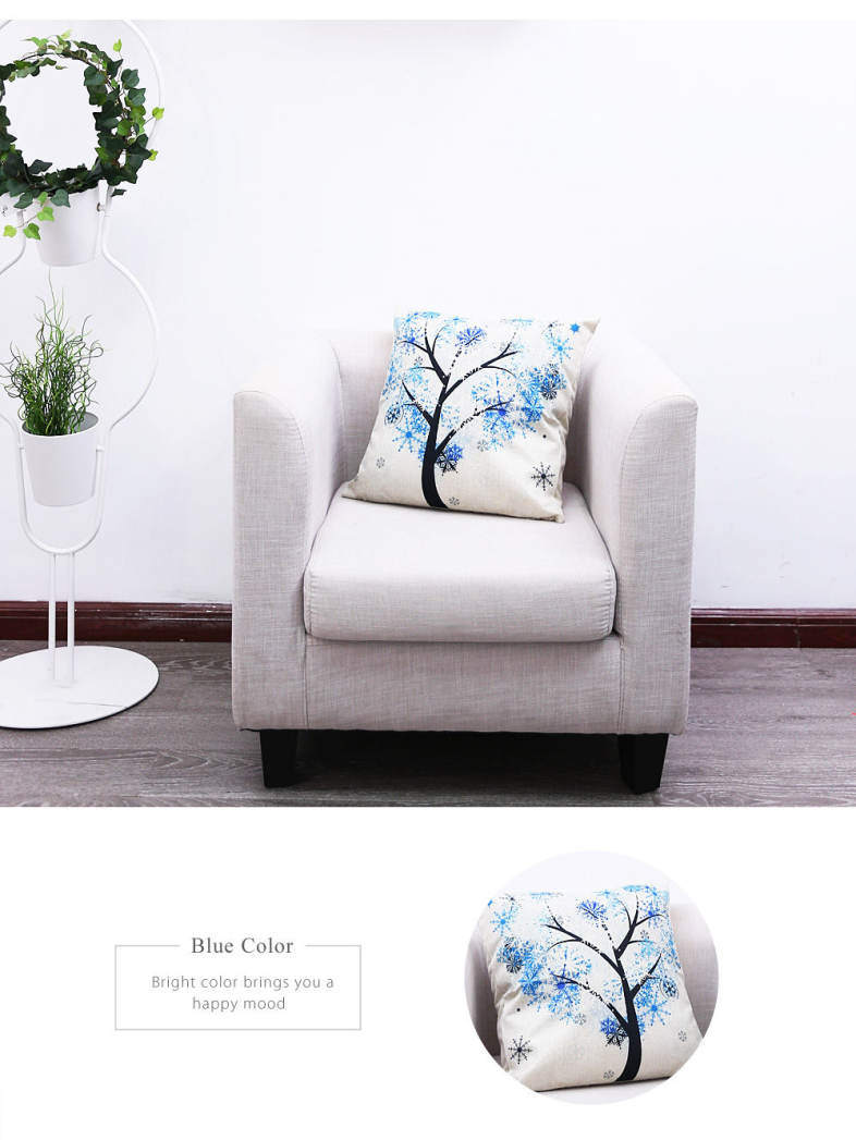 45 x 45CM Season Life Tree Cushion Cover Cotton Linen Pillow Case Home Decor