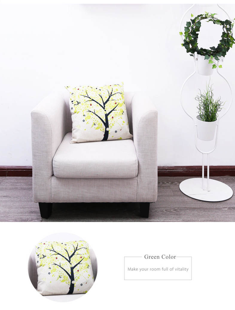 45 x 45CM Season Life Tree Cushion Cover Cotton Linen Pillow Case Home Decor