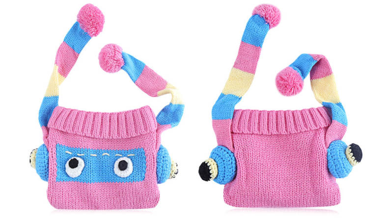 Funny Cartoon Color Block Babies Pom Pom Hat