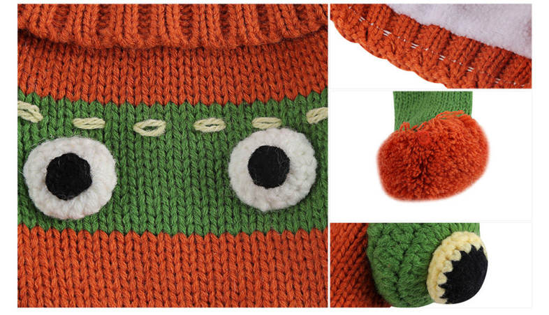 Funny Cartoon Color Block Babies Pom Pom Hat