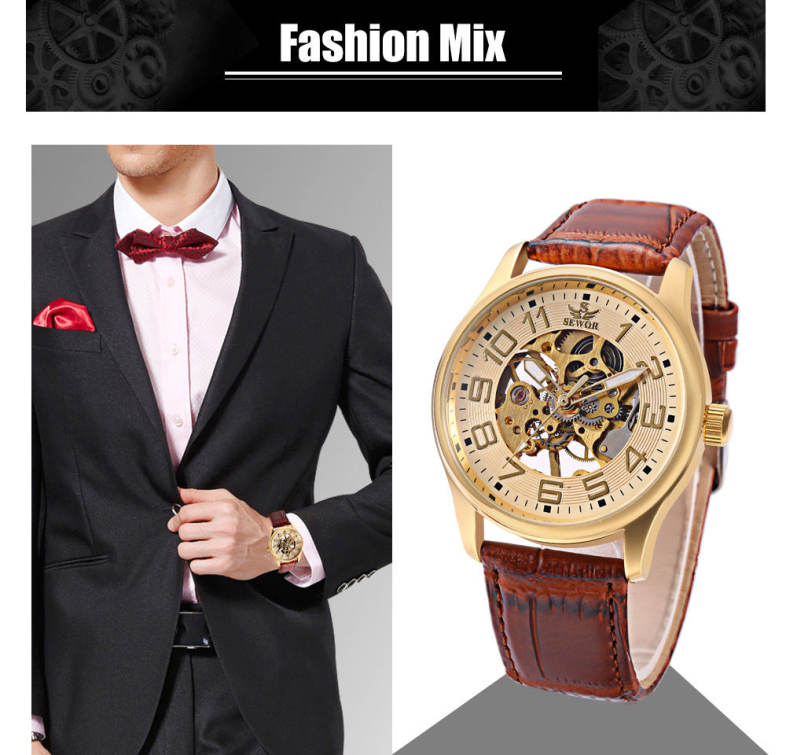 SEWOR SW037 Male Mechanical Watch Water Resistance Luminous Men Wristwatch