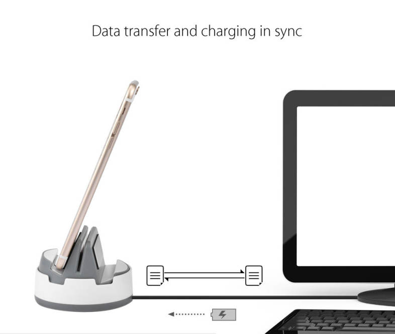 HOCO 360 Degree Rotating 8 Pin Charger Portable Desktop Cradle Charging Sync Dock for iPhone