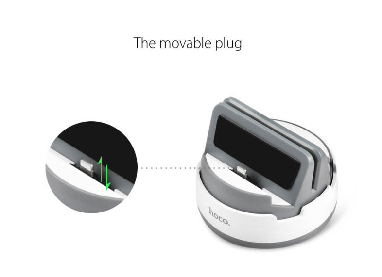 HOCO 360 Degree Rotating 8 Pin Charger Portable Desktop Cradle Charging Sync Dock for iPhone