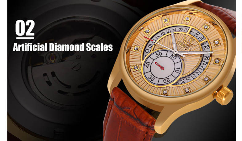 SEWOR SW060 Auto Mechanical Male Watch Chronograph Calendar Men Wristwatch