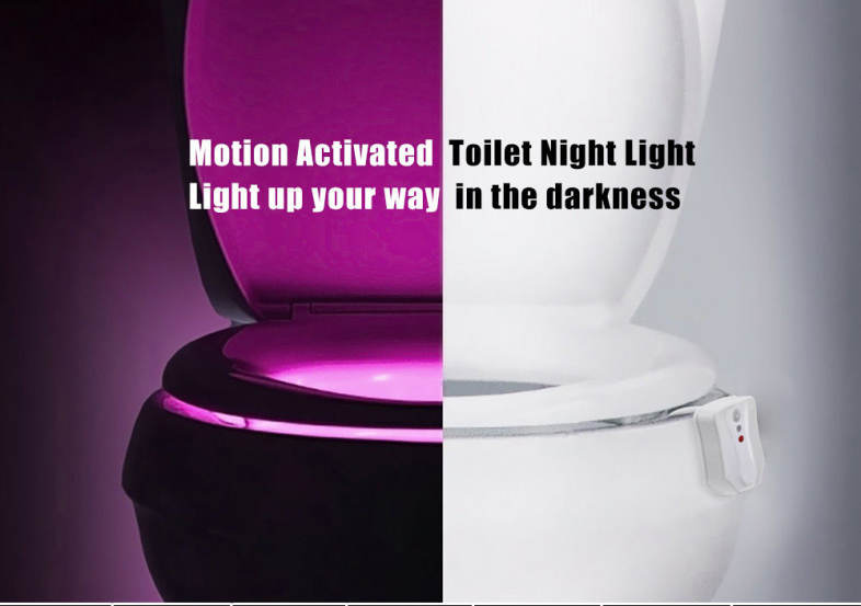 BRELONG Battery Operated Motion Sensor LED Toilet Light Bath Night Lamp