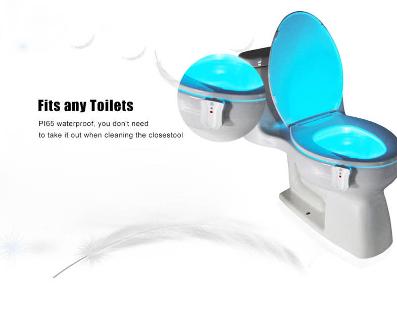 BRELONG Battery Operated Motion Sensor LED Toilet Light Bath Night Lamp