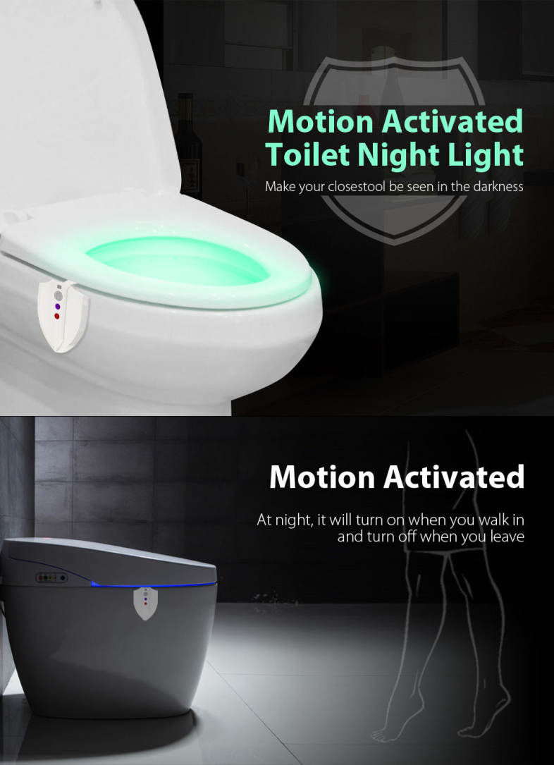 BRELONG Motion Activated LED Closestool Night Light UV Sterilization
