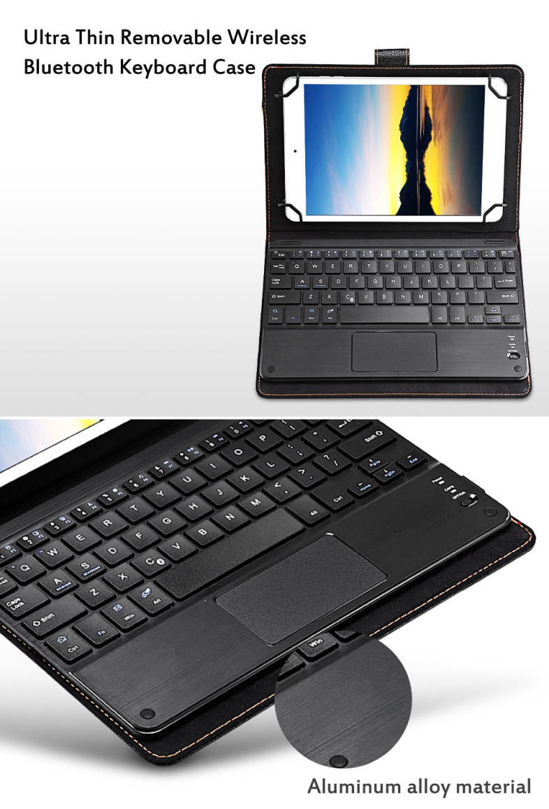 3 in 1 Universal Bluetooth Keyboard Touch Control Tablet Case with Kickstand for iOS / Android / Windows 8 - 8.9 inch