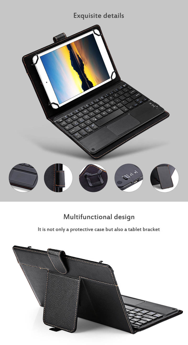 3 in 1 Universal Bluetooth Keyboard Touch Control Tablet Case with Kickstand for iOS / Android / Windows 8 - 8.9 inch