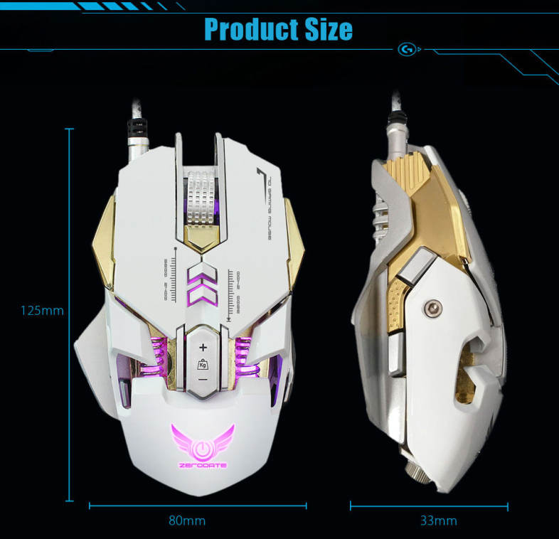 ZERODATE X300 Professional Optical Programmable Wired Gaming Mouse