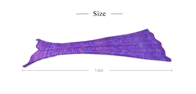 Weave Mermaid Blanket Fish Shape Sleeping Sofa Bed Air Conditioning Rug - 1.6M