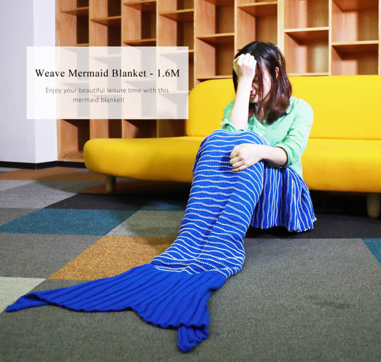 Weave Knitted Yarn Mermaid Blanket Soft Sleeping Bag Christmas Gift