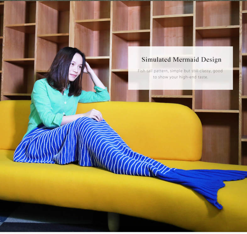 Weave Knitted Yarn Mermaid Blanket Soft Sleeping Bag Christmas Gift