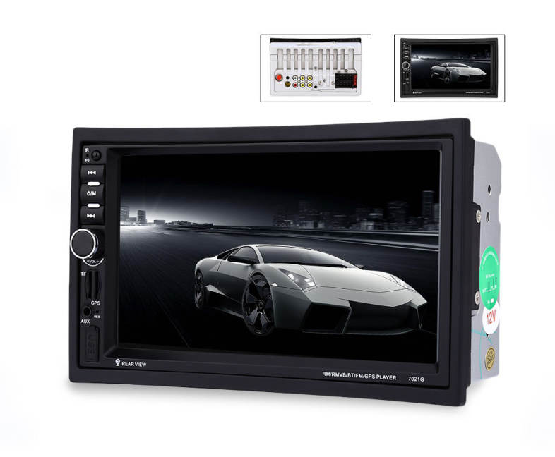 7021G 7 inch Vehicle MP5 Player 2 Din Bluetooth Multimedia FM Radio GPS Map Remote Control