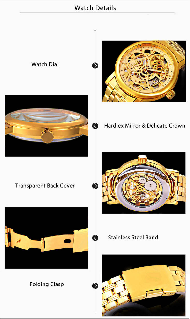 SEWOR SW085 Men Mechanical Hand Wind Watch Luminous Hollow Dial Stainless Steel Band Wristwatch