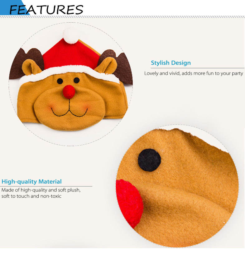 Cute Cartoon Xmas Cap Present Decor Ornament Supply for Holiday Party
