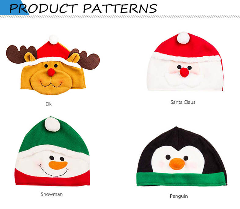 Cute Cartoon Xmas Cap Present Decor Ornament Supply for Holiday Party