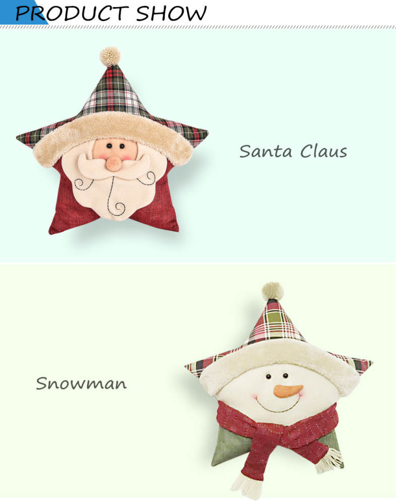 Stuffed Xmas Soft Pillow Star Shape Plush Doll Toy Gift Decor Ornament