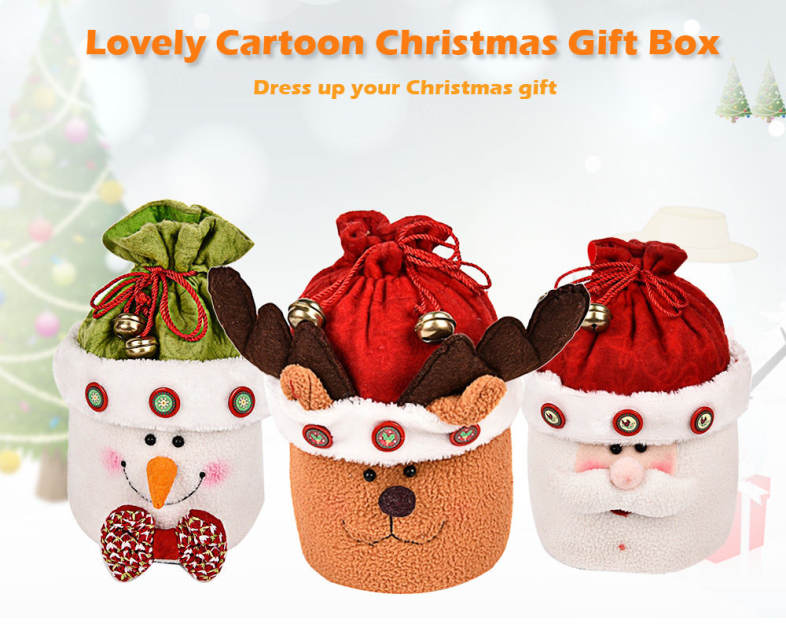 Cute Xmas Present Box Bag Novelty Ornament for Holiday Party