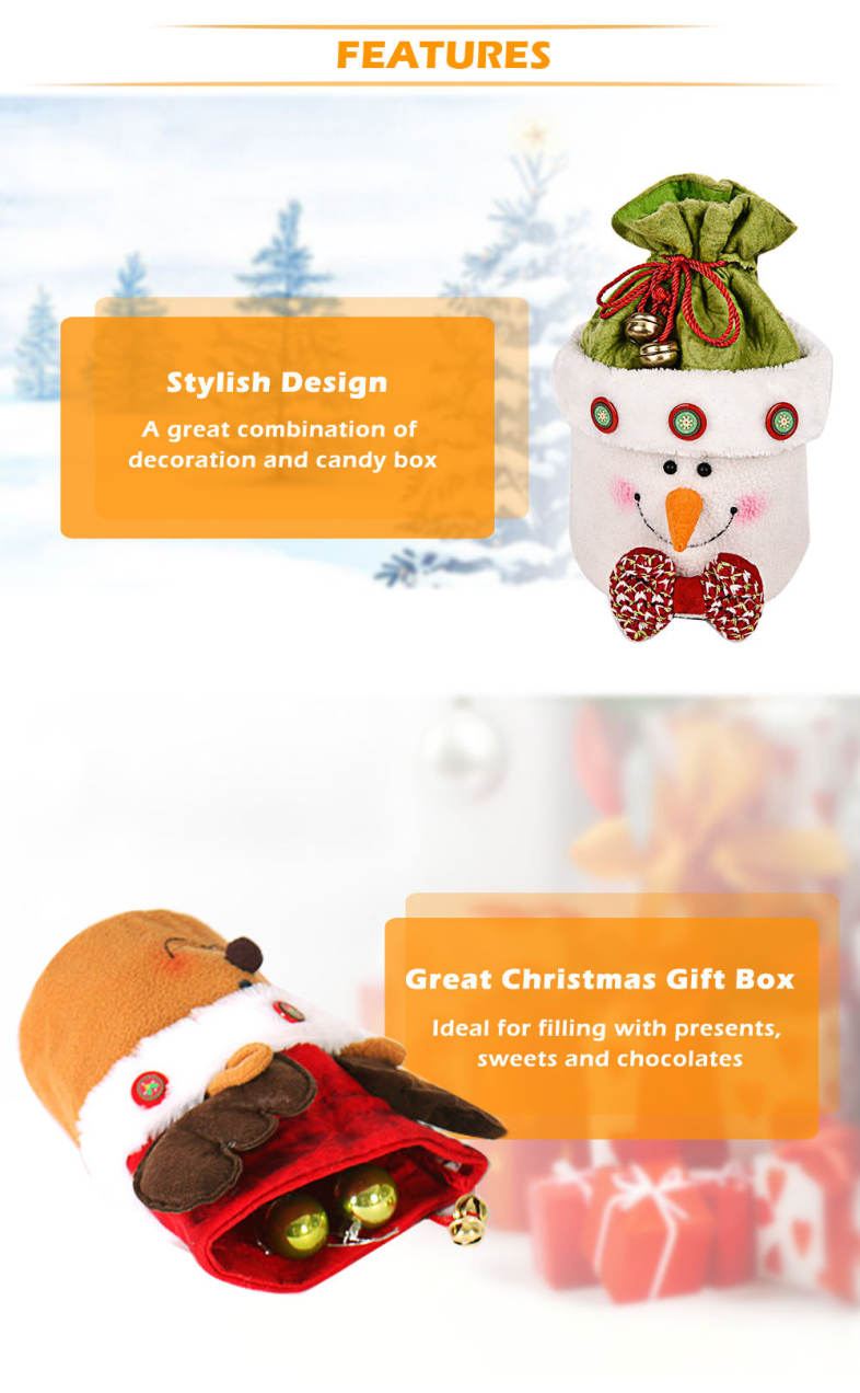 Cute Xmas Present Box Bag Novelty Ornament for Holiday Party