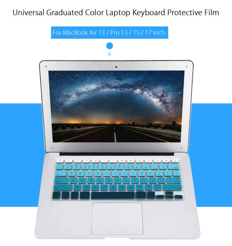 Universal Graduated Color Silicone Laptop Keyboard Protective Film Skin for MacBook Air 13 / Pro 13 / 15 / 17 inch