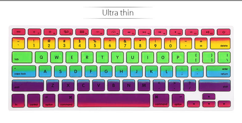 Universal Graduated Color Silicone Laptop Keyboard Protective Film Skin for MacBook Air 13 / Pro 13 / 15 / 17 inch