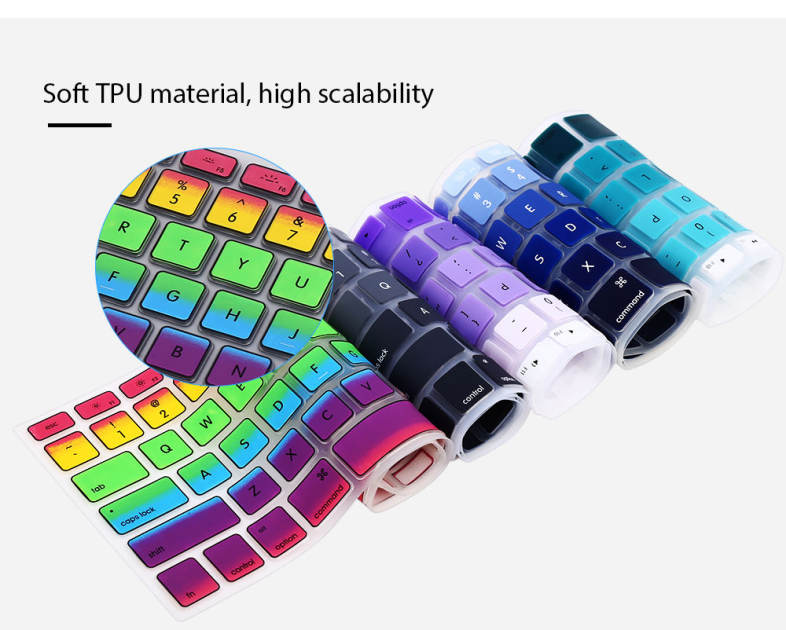 Universal Graduated Color Silicone Laptop Keyboard Protective Film Skin for MacBook Air 13 / Pro 13 / 15 / 17 inch
