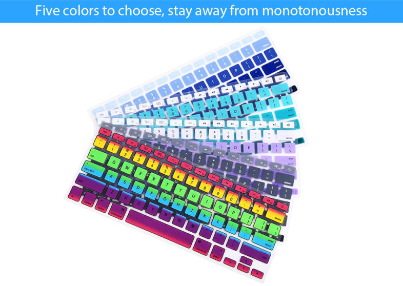 Universal Graduated Color Silicone Laptop Keyboard Protective Film Skin for MacBook Air 13 / Pro 13 / 15 / 17 inch