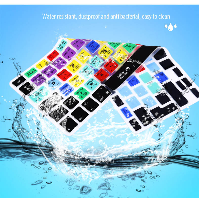 Universal European English Shortcut Key Silicone Laptop Keyboard Protective Film for MacBook Air Pro 13 / 15 / 17 inch