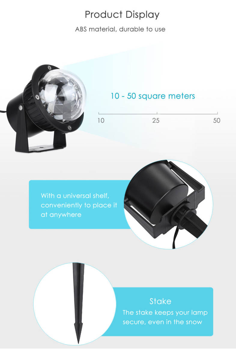 Outdoor AC 100 - 240V 3W RGB LED Water Ripples Lawn Light Waterproof Spotlight Landscape Park Garden Lamp
