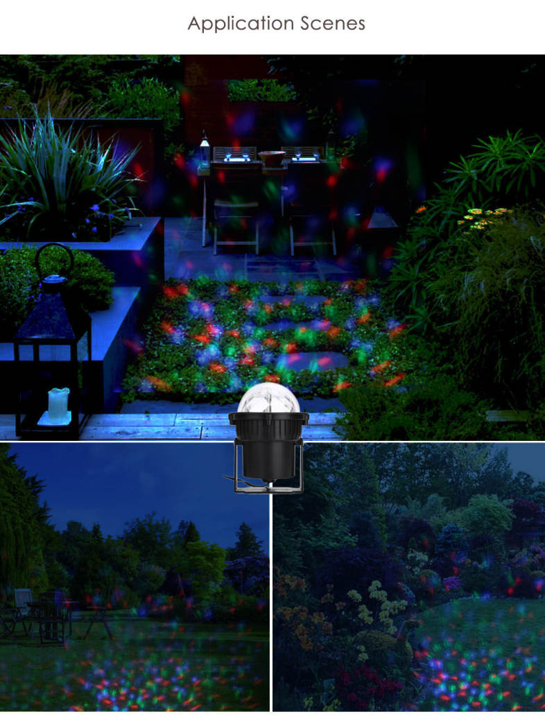 Outdoor AC 100 - 240V 3W RGB LED Water Ripples Lawn Light Waterproof Spotlight Landscape Park Garden Lamp