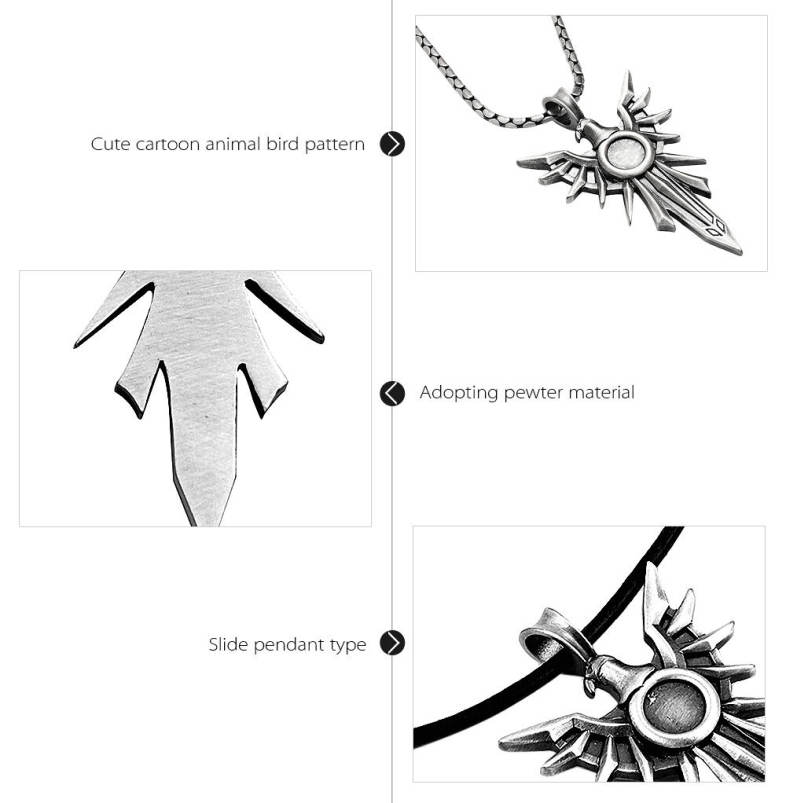 Novel Unisex Cartoon Animal Pattern Bird Shape Pewter Slide Pendant