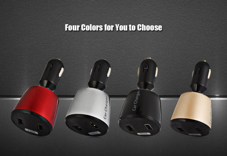 EC3 5A Dual USB Ports Car Charger with Voltage Current Temp Display