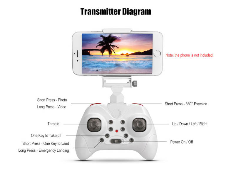 Z201YS Mini Foldable RC Drone RTF WiFi FPV / 0.3MP Camera / 2.4GHz 4CH 6-axis Gyro / Air Press Altitude Hold / Headless Mode