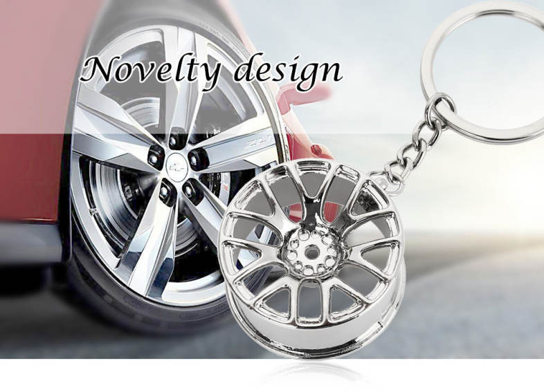 Wheel Hub Alloy Key Chain Hanging Pendant Keyring - 3.54 inch