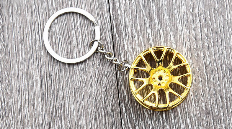 Wheel Hub Alloy Key Chain Hanging Pendant Keyring - 3.54 inch