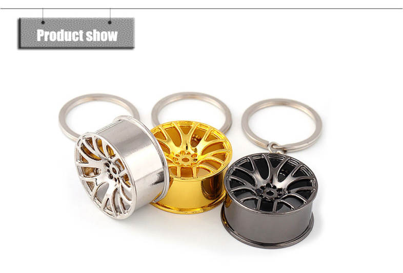Wheel Hub Alloy Key Chain Hanging Pendant Keyring - 3.54 inch