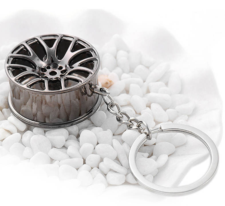 Wheel Hub Alloy Key Chain Hanging Pendant Keyring - 3.54 inch