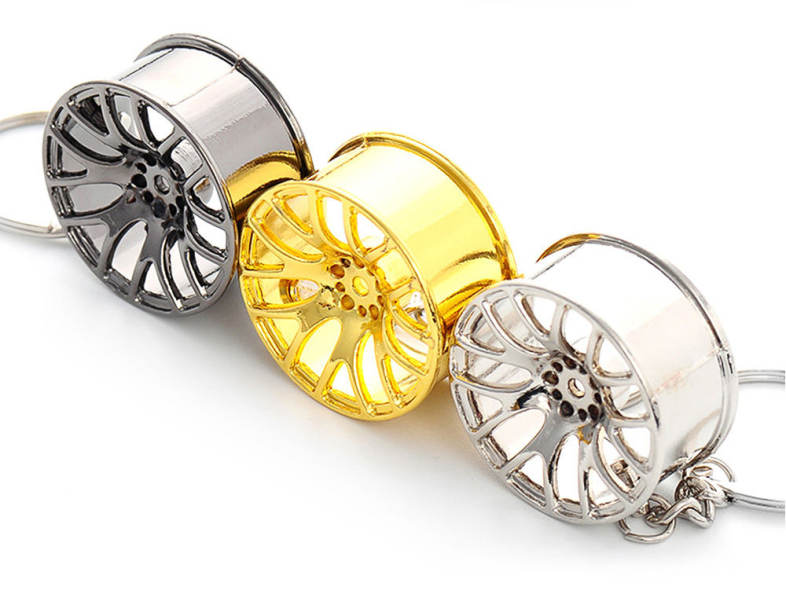 Wheel Hub Alloy Key Chain Hanging Pendant Keyring - 3.54 inch