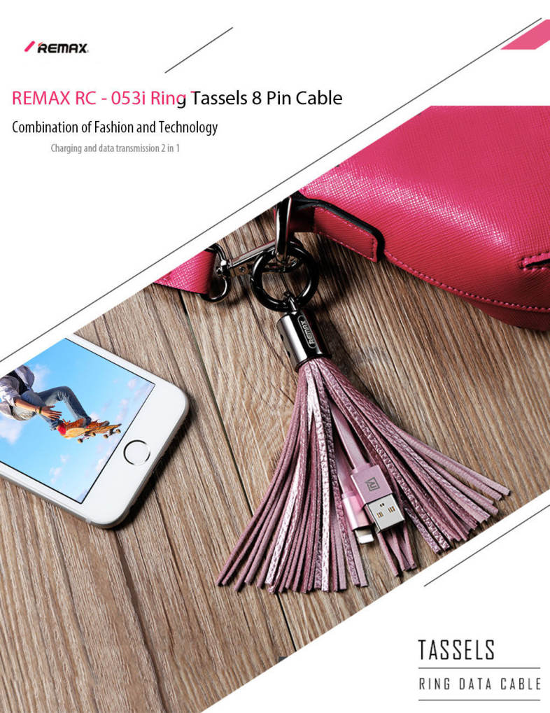 REMAX RC - 053i 8 Pin Ring Tassels 3A Charging Data Transmission Flat Cable