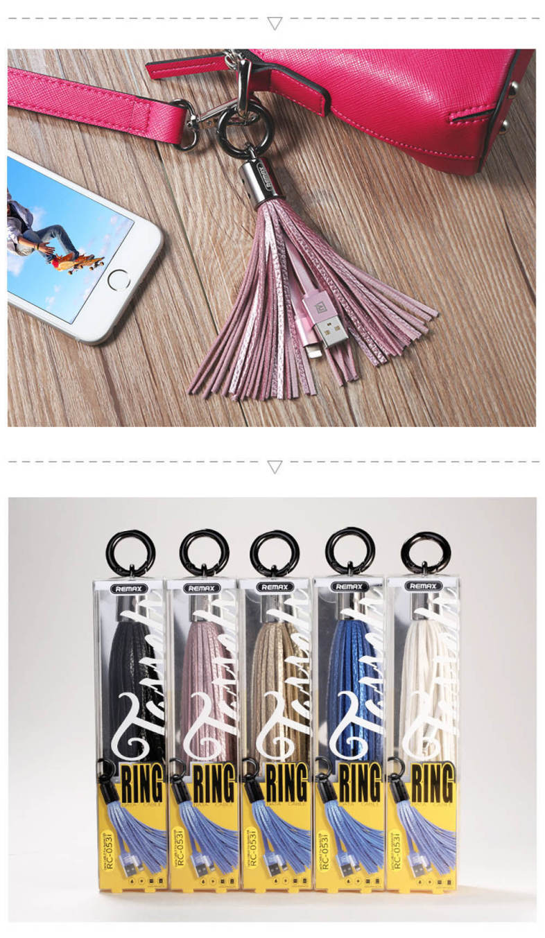 REMAX RC - 053i 8 Pin Ring Tassels 3A Charging Data Transmission Flat Cable