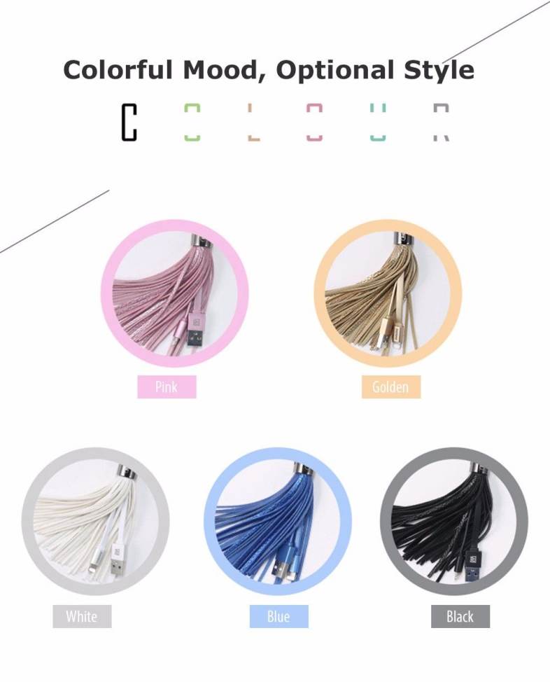REMAX RC - 053i 8 Pin Ring Tassels 3A Charging Data Transmission Flat Cable