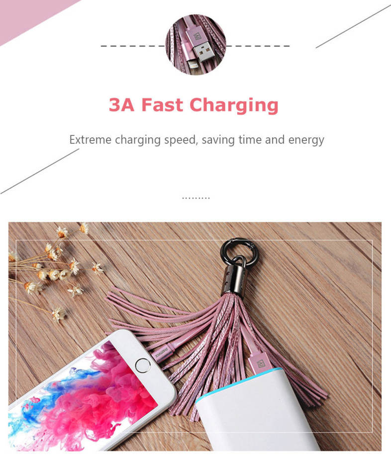 REMAX RC - 053i 8 Pin Ring Tassels 3A Charging Data Transmission Flat Cable